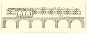 De Pont Notre-Dame van Jean Joconde, facsimile van een onvoltooide plaat van Du Cerceau