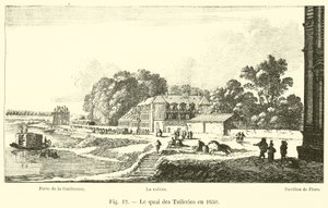 De kade van de Tuilerieën in 1650 door French School
