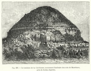 Het graf van de christen, grafmonument van de koningen van Mauritanië, nabij Kolea, Algerije