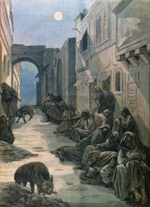 Lepra-patiënten in Ethiopië, 1898 door French School