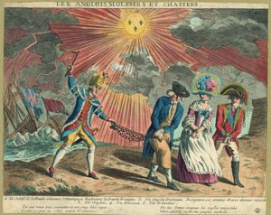 Les Anglois Molestes et Chatiees, uitgegeven 1779 door French School