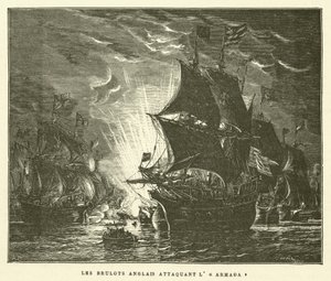 De Engelse branders die de Armada aanvallen