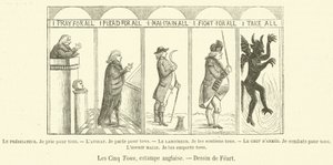 De vijf torens, Engelse prent