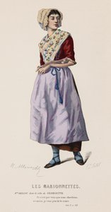 Les Marionnettes, Act V, Sc VIII (gekleurde gravure)