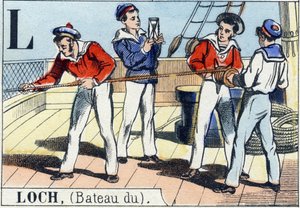 Letter L zoals loch. Marine alfabet. Epinal beeld, eind 19e eeuw