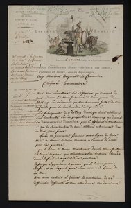 Brief van het Agence Generale des Armes, Poudres et Mines, Brussel, na de annexatie van de Zuidelijke Nederlanden door Frankrijk door French School