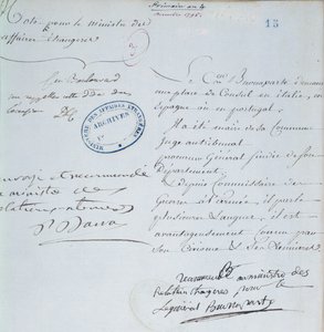 Aanbevelingsbrief ondertekend door Napoleon Bonaparte voor zijn broer, Joseph, december 1795