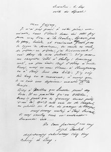 Brief gestuurd door Alphonse Daudet