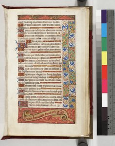Lewis E 113 f.20r Gedecoreerde tekstpagina met het motto Zonder loyaliteit is alles verloren, 1500-15