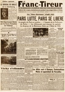 Bevrijding van Parijs - Le FRANC TIROUR nummer 38 van 21 augustus 1944 - Parijs vecht, Parijs bevrijdt zich