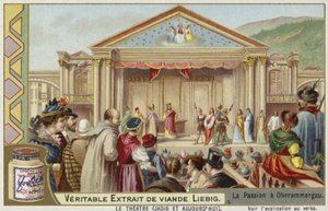 Liebig-kaart met de Oberammergau Passiespel door French School