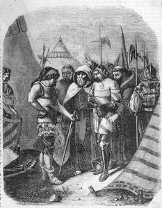 Louis II de la Tremoille (La Trimouille) (1460-1525). Engelse Generaal. Gekke Oorlog (1485-1488). La Tremoille besluit de medeplichtigen van de Hertog van Orleans te doden. door French School