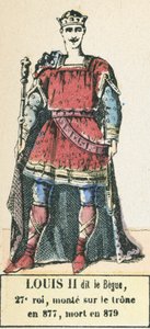 Lodewijk II genaamd de Stamelaar, 27e koning, besteeg de troon in 877, stierf in 879 door French School