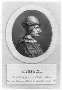 Lodewijk XI, Koning van Frankrijk (gravure) door French School