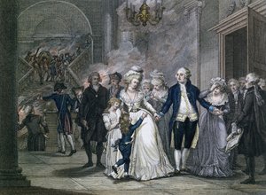 Lodewijk XVI (1754-93) neemt afscheid van zijn familie, 20 januari 1793, gegraveerd door Reinier Vinkeles (1741-1816) en Daniel Vrydag (1765-1822) door French School