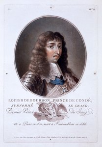 Louis de Bourbon, Prins van Condé, uit Portraits des grands hommes, femmes illustres, et sujets memorables de France, gepubliceerd 1787-92 door French School