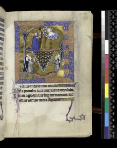 MS 300 f.26r, David bidt tot God, folio uit de Psalter en Getijden van Isabella van Frankrijk, Parijs, ca. 1265-70 door French School