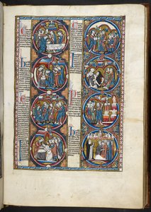Miniaturen uit Bible moralisée door French School