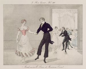 Mademoiselle Busc en Monsieur Corset, plaat 111 uit le Bon Genre, ca.1810 door French School