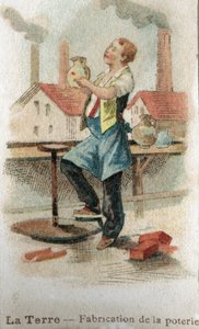 Vervaardiging van aardewerk, begin 20e eeuw (chromo)