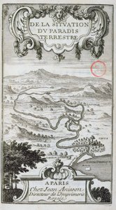 Kaart uit De La Situation du Paradis Terrestre, 1691 door French School