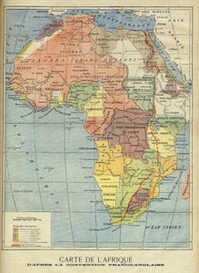 Kaart van Afrika na de ondertekening van de Anglo-Franse Overeenkomst van maart 1899 (kleur litho) Illustratie voor Le Petit Journal, 9 april 1899 door French School