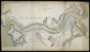 Kaart van de haven en het arsenaal van Brest in 1754