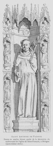 Marmeren standbeeld van St. Antonius van Padua, Basiliek van St. Franciscus, Bologna, Italië door French School