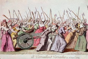 Mars van de Vrouwen naar Versailles, Parijs, 5 oktober 1789 door French School