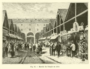 Markt van de Tempel in 1840 door French School