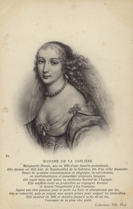 Marguerite de la Sabliere (c1640-1693), Franse saloniste (litho) door French School