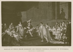 Huwelijk van Prins Jerome Bonaparte en Prinses Frederica Catherine van Württemberg door French School