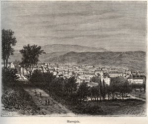 Marvejols - Lozère - Languedoc-Roussillon - gravure in 