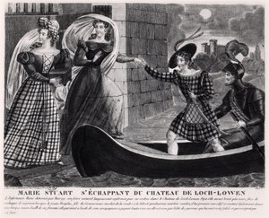 Mary Stuart (1542-87) ontsnapt uit Loch Leven Castle