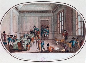 Maximilien de Robespierre gewond in de antichambre van het Comité de Salut Public door French School