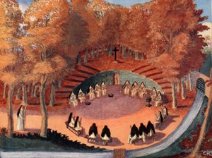 Meditatie van de Solitaires van Port-Royal, kopie door M. Charles Sanlaville (fl.1920-30), illustratie uit Histoire de la Nation Francaise, door Gabriel Hanotaux (1853-1944), 1924