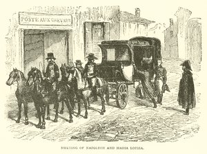 Ontmoeting van Napoleon en Maria Louisa (gravure) door French School