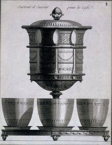 Metaalwerk: koffieset met lepels en suikerhouder, 1780-96