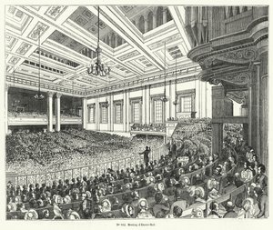 Bijeenkomst van de Anti-Corn Law League in Exeter Hall, Londen
