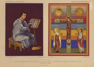 Miniaturen uit 9e-eeuwse verluchte manuscripten (chromolitho)