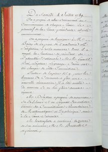 Notulen van een vergadering van de Academie van Wetenschappen, 4 juli 1789 door French School