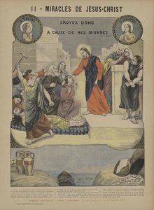 Wonderen van Jezus Christus (kleurenlitho) door French School