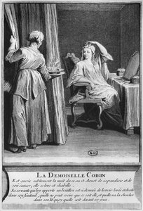 Wonderbaarlijke genezing van de verlamming en kanker van Demoiselle Coirin, op het graf van Diaken François de Paris op de parochiebegraafplaats Saint-Médard in Parijs, illustratie uit La vérité des miracles de M door French School