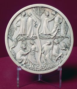 Spiegelkist met hofscènes, c.1320-30 door French School