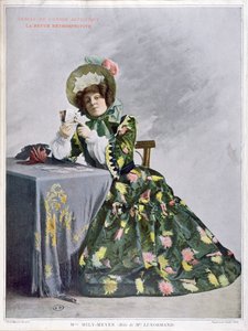 Mlle Mily-Meyer in de rol van Mlle Le Normand, 1899 door French School
