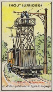 Mobiel platform voor het repareren van bovenleidingen op tramlijnen door French School