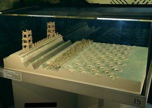 Model van Caesars verdedigingswerken bij Alesia door French School