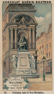 Molière, Dichter, 1622-1673, Fontein op Rue Richelieu door French School