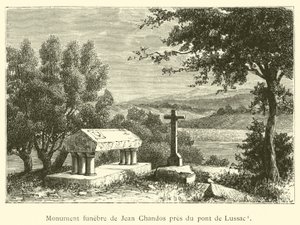 Monument funebre de Jean Chandos pres du pont de Lussac door French School