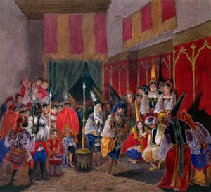 Moorse bruiloft in Algerije, ca. 1840-45